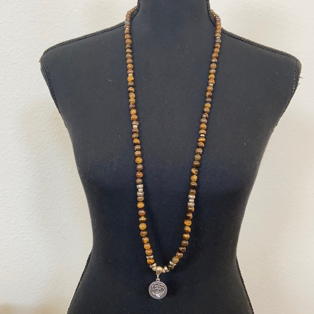 Tiger’s Eye Genuine - 36” Beaded Elastic Necklace